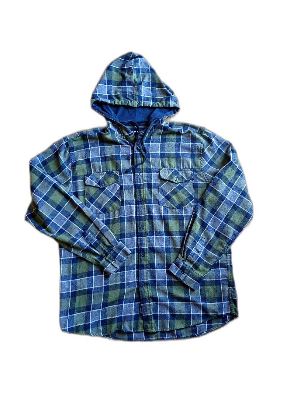 Molokai Surf Co Plaid Hooded Flannel Shirt XL